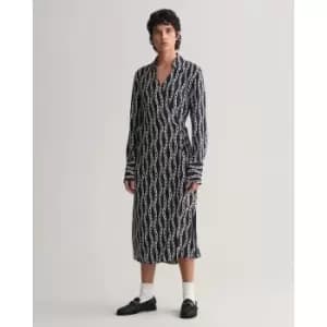 Image of Graphic Print Wrapover Dress