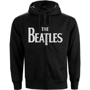 Image of The Beatles - Drop T Logo Unisex Large Zipped Hoodie - Black