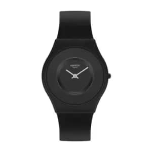 Image of Swatch Skin Classic Caricia Negra Quartz Black Dial Black Silicone Strap Ladies Watch SS09B100