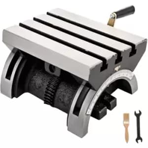 Image of VEVOR Tilting Milling Table 7x5inch Tilting Angle Milling Machine -45-45°Adjustable Swivel Angle Plate with 3 T-Slots and an Adjustable Crank Handle