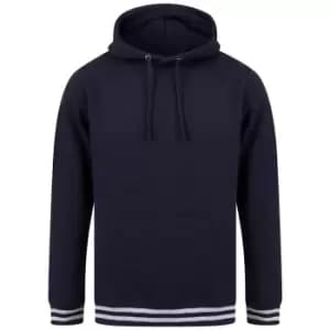Image of Front Row Unisex Adults Striped Cuff Hoodie (XS) (Navy/Heather Grey)