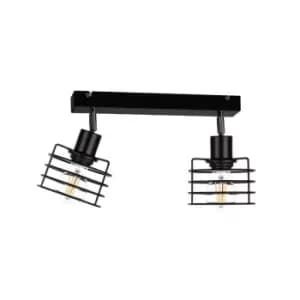 Image of Viva Twin Ceiling Spotlight Black, 50cm, 2x E27