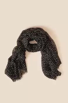 Image of Monochrome Spot Print Scarf