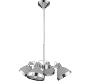 Image of INTERIORS by Premier 4 Pendant Ceiling Light - Grey & Chrome