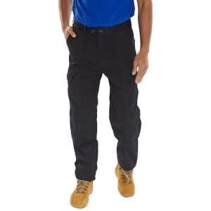Image of Super Click Workwear Drivers Trousers Black 52 Tall Ref PCTHWBL52T Up