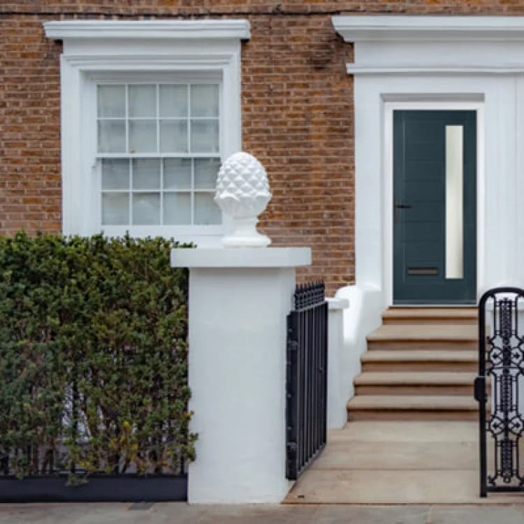 Image of Lacerta Composite Door Monza 7016 Grey 890mm X 2090mm Open In Right Hand Obs Glass 10 Year Guarantee - Free Delivery & Smart Lock