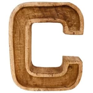 Image of Letter C Hand Carved Wooden Embossed