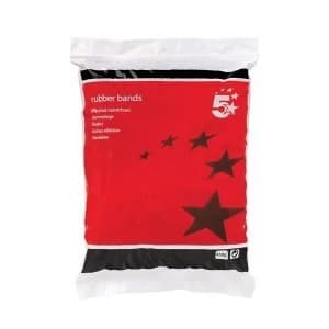 Image of 5 Star Office Rubber Bands No. 18 Each 76x1.5mm Approx 1600 Bands Bag 0.454KG