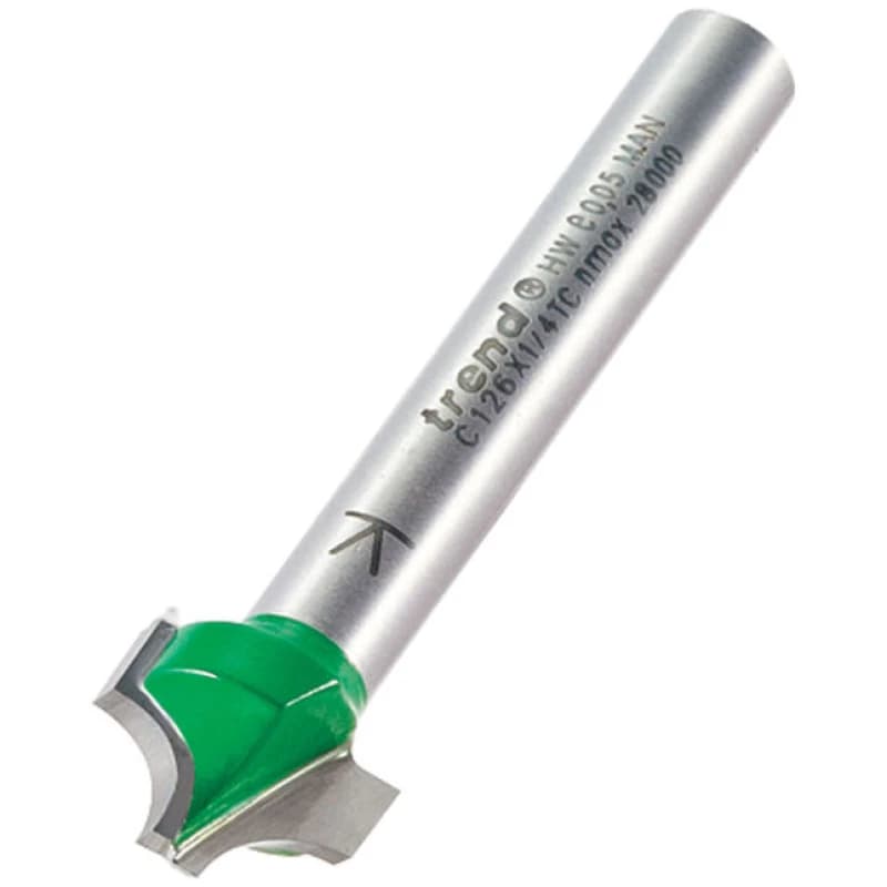 Image of Trend CRAFTPRO Rounding Over Router Cutter C126X1/4TC Diameter Cut: 12.7mm