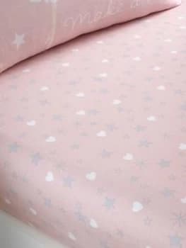 Image of Catherine Lansfield Catherine Lansfield Make A Wish Glow In The Dark Fitted Sheet - Single