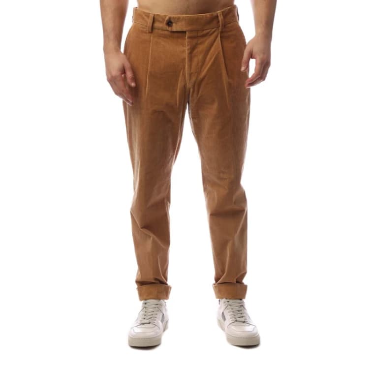 Image of Boss Mens Perin Pleated Trousers Beige male 30W R