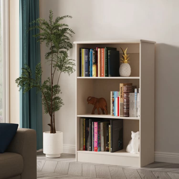 Image of Ready Assembled Indices 3-Tier Narrow Bookcase - Beige, Cream
