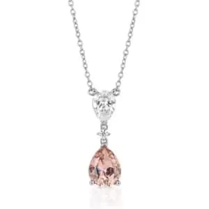 Image of Diamonfire Silver Pink Zirconia Teardrop Necklace