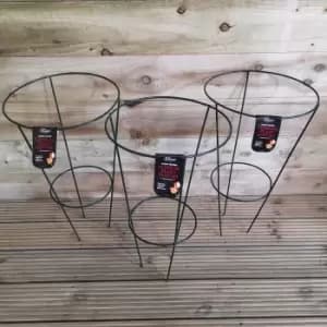 Image of Pack of 3 Tom Chambers Urban Green Conical Garden Plant Support Ring 30cm - Medium