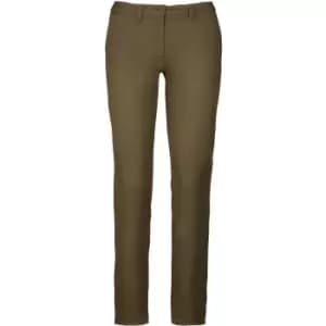 Image of Kariban Womens/Ladies Chino Trousers (18 UK) (Light Khaki)