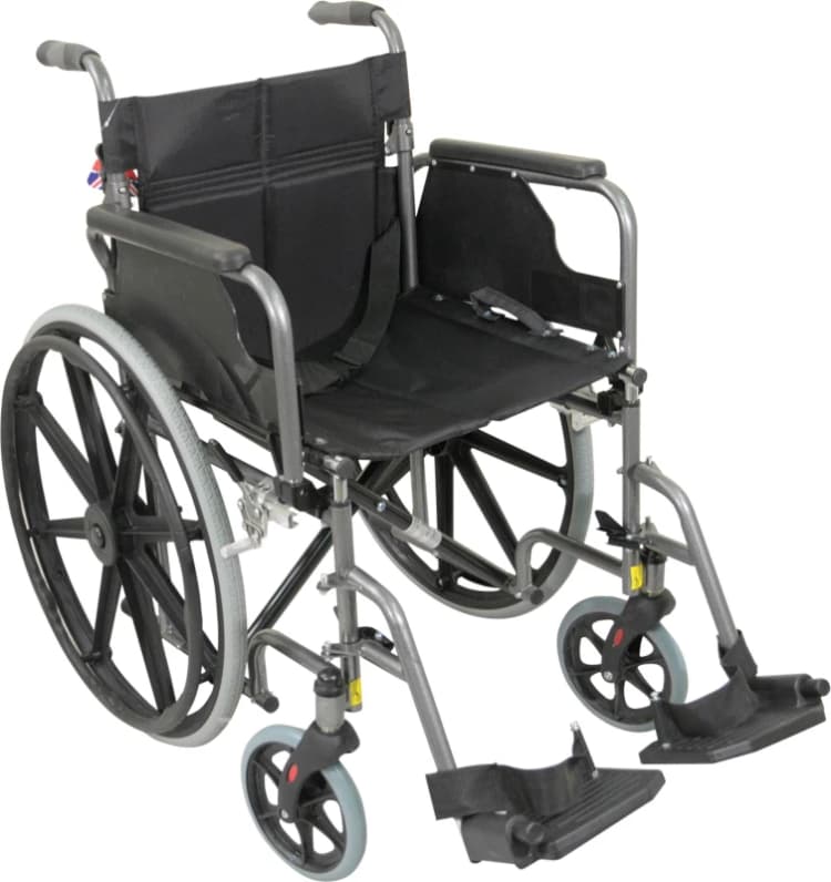 Image of Aidapt Deluxe Self Propelled Steel Wheelchair Hammered Effect Grey