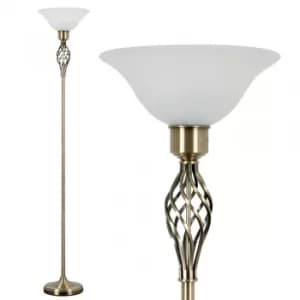 Image of Barley Twist Style Uplighter in Antique Brass