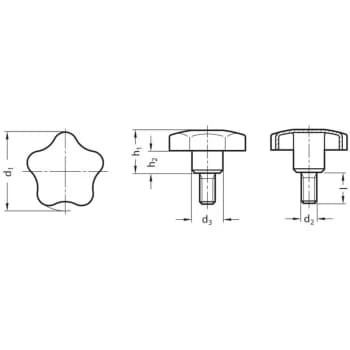 Image of GN5334-60-M12-50 Star Knob; Stainless Steel; Thread' Bolt - Ganter
