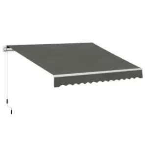 Image of Outsunny Retractable Awning For Door and Window Garden Shelter Canopy 3 x 2M - Grey