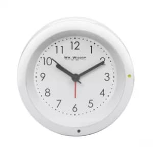 Image of Round White Alarm Clock with Sweep Movement