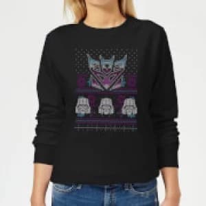 Image of Decepticons Classic Ugly Knit Womens Christmas Sweatshirt - Black
