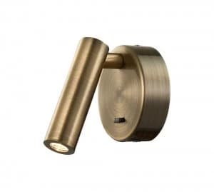 Image of Wall, Reading Light, 3W LED, 3000K, 210lm, Switched, Antique Brass