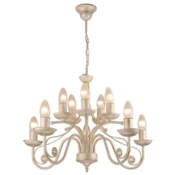 Image of Lamkur Lighting - Donato Chandeliers With Fabric Shades, White, 10x E14