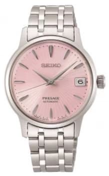 Image of Seiko Presage Womens Stainless Steel Bracelet Pink Watch