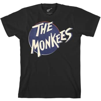 Image of The Monkees - Retro Dot Logo Unisex Large T-Shirt - Black