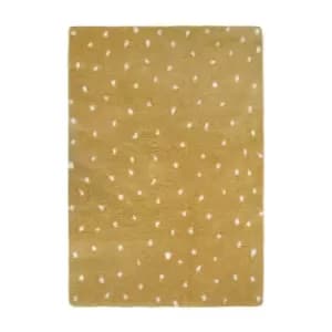 Image of Melrose Textiles Homemaker Ochre Snug Spotty 120x170cm Shaggy Rug
