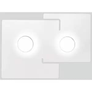 Image of SQUARE white ceiling light with 2 bulbs