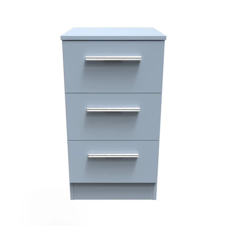 Image of Ready Assembled 2 U Stafford 3 Drawer Bedside Cabinet (Ready Assembled) Pale Blue
