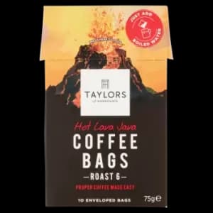 Image of Taylors of Harrogate Hot Lava Java Coffee Bags 10 Enveloped Bags 75g