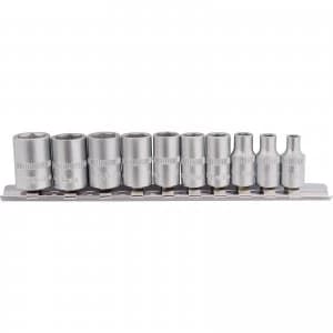 Image of Draper 10 Piece 1/4" Drive Hex Socket Set Metric on Rail 1/4"