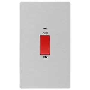 Image of BG BG Evolve Brushed Steel Double Pole Switch with Power LED Indicator