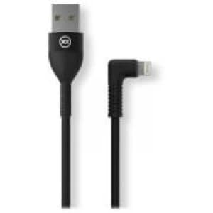 Image of Mixx 1.2 Meter - USB A to Lightning - Right Angle - MFI Version - Black