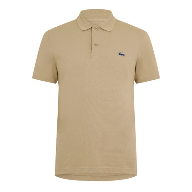 Image of Lacoste Regular Fit Cotton Blend Polo Shirt Brown mens in Brown