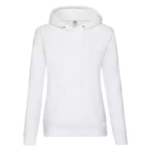 Image of Fruit Of The Loom Ladies Lady Fit Hooded Sweatshirt / Hoodie (XS) (White)