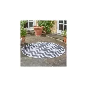 Image of Marco Paul Round Alfresco Rug Mat Indoor Outdoor 180cm Water Resistant Hand-Tufted Patterned Home Garden Rug for Patio, Terrace, Hall, Kitchen,
