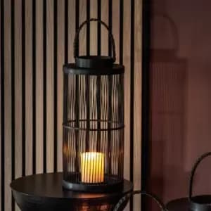 Image of Ardingly Bamboo Lantern Black Small Black