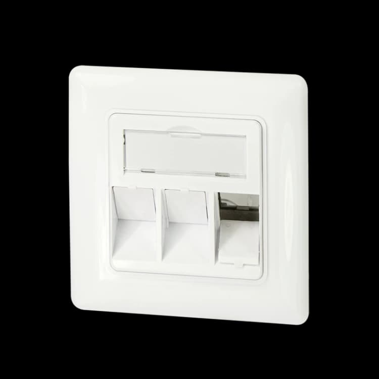 Image of LogiLink Keystone Faceplate for 3 modules. German type. pure white