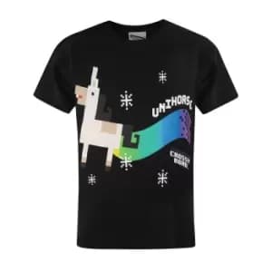 Image of Crossy Road Official Boys Unihorse T-Shirt (12-13 Years) (Black)