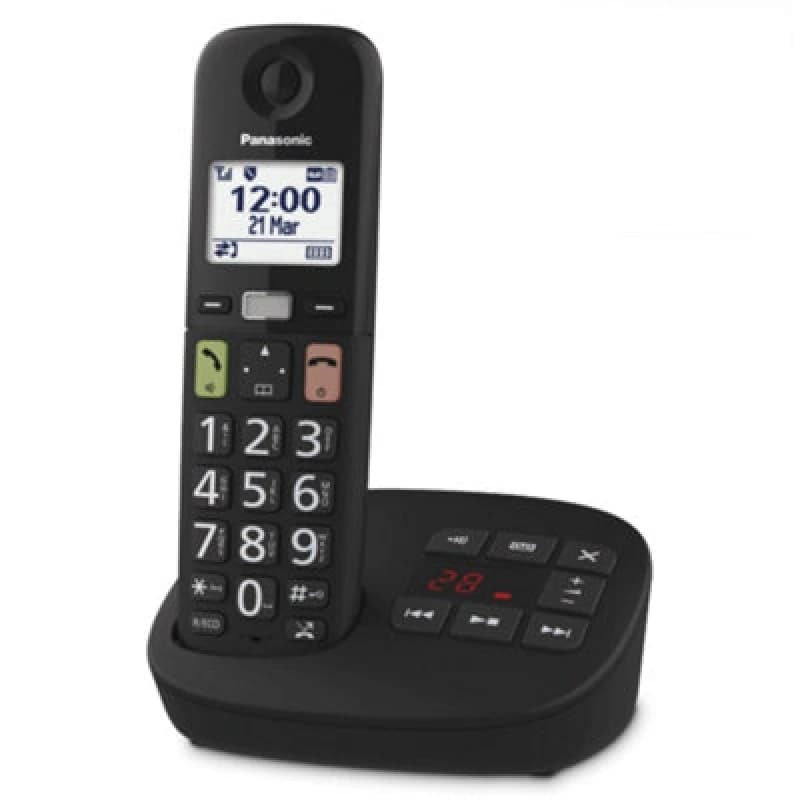 Image of Panasonic KX-TGU130EB Digital Cordless Answering System Single Black