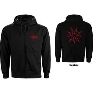 Image of Slipknot - 9 Point Star Unisex Large Zipped Hoodie - Black