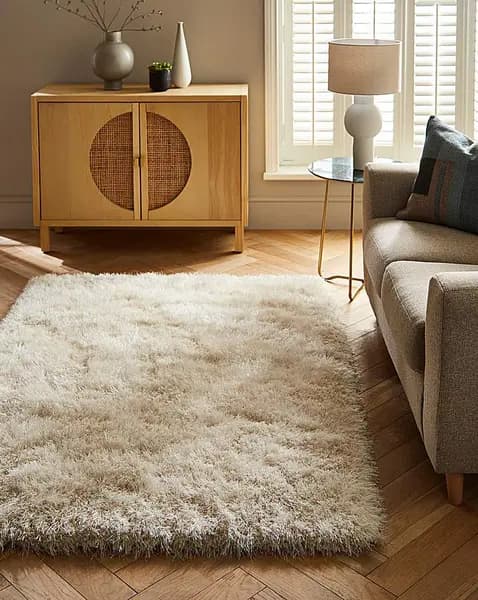 Image of JD Williams Extravagance Cosy Shaggy Rug Ivory 80X150 MN15006