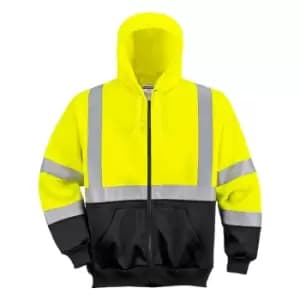 Image of PW2 Hi Vis Two Tone Zipped Hoodie Yellow / Black S