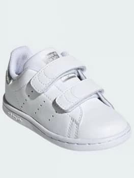 Image of adidas Originals Stan Smith Infant Trainers - White Sparkle, White/Sparkle, Size 6