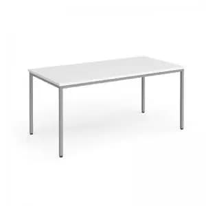 Image of Flexi 25 rectangular table with silver frame 1600mm x 800mm - white