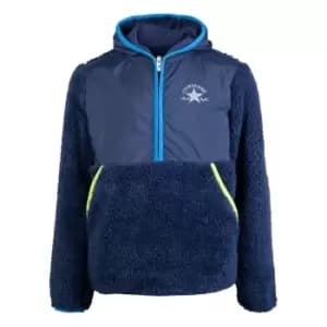 Image of Converse Sherpa Half Zip Junior Boys - Blue