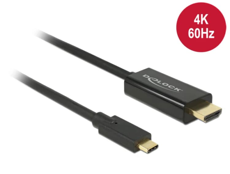 Image of DeLOCK 85290 video cable adapter 1m USB Type-C HDMI Black